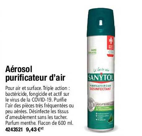 aérosol purificateur d'air sanytol