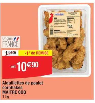 aiguillettes de poulet cornflakes maître coq