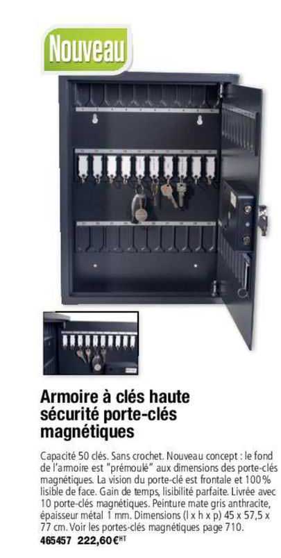 Armoire à Clés Haute Sécurité Porte-clés Magnétiques