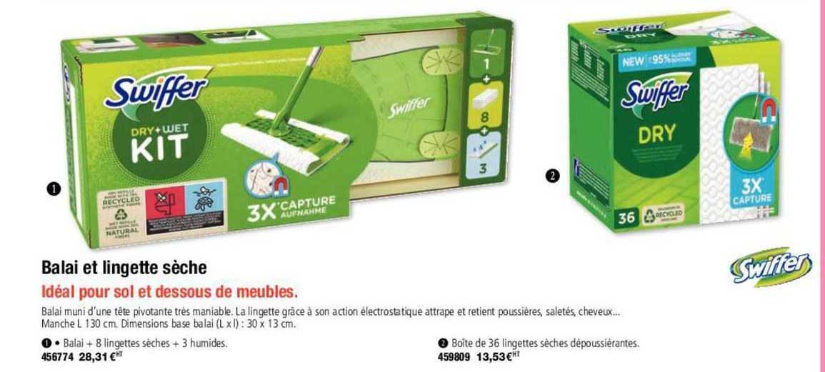 balai et lingette sèche swiffer