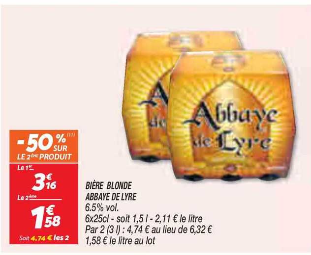 bière blonde abbaye de lyre