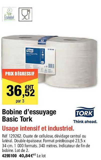 bobine d'essuyage basic tork