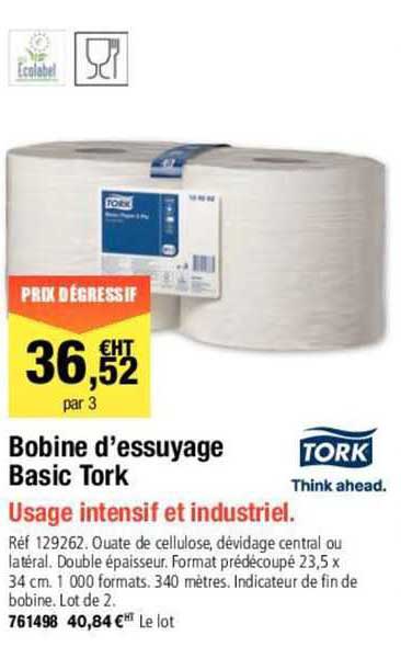 bobine d'essuyage basic tork