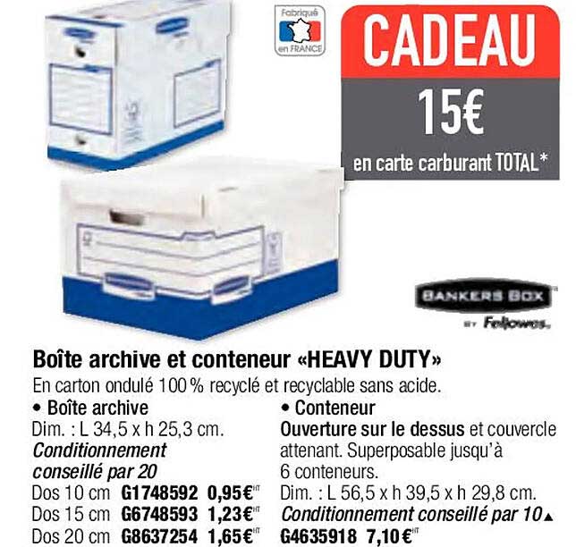 boîte archive et conteneur «heavyy duty» bankers box