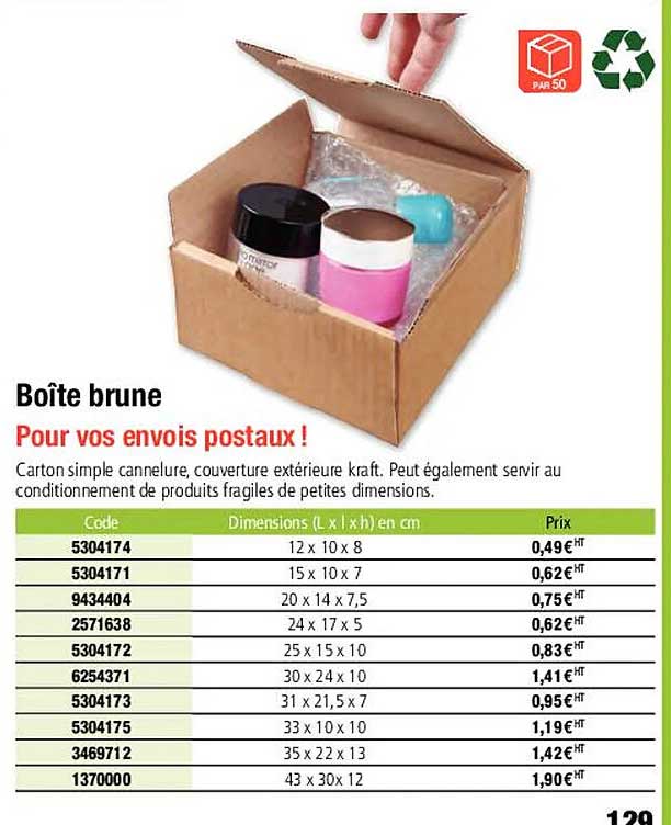 boîte brune pour vos envois postaux!