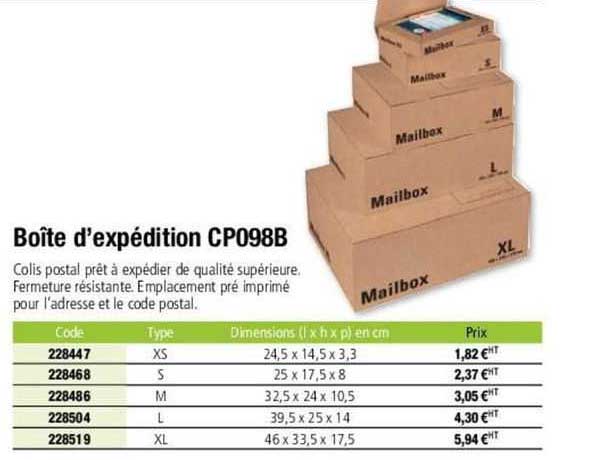Boîte D'expédition Cp098b