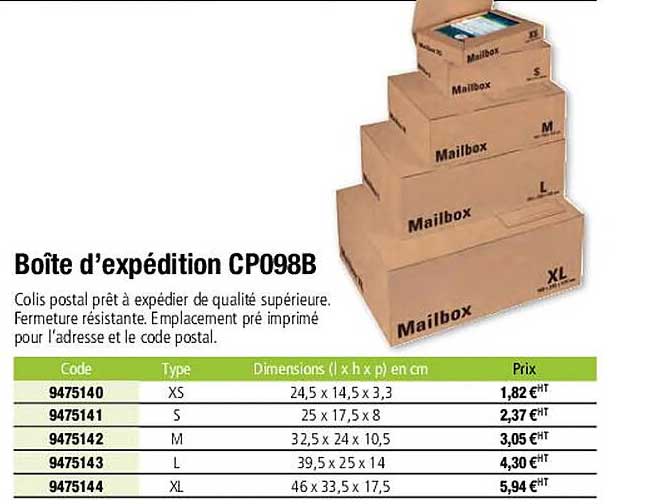 Boîte D'expédition Cp098b