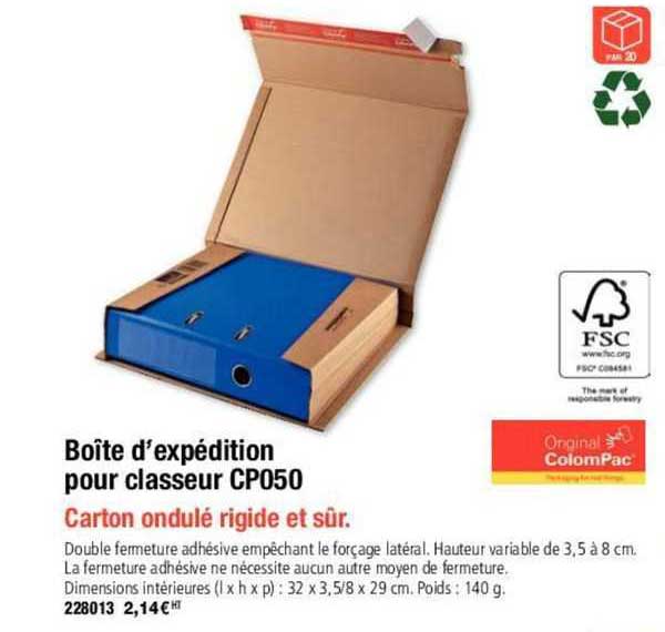 boîte d'expédition pour classeur cp050