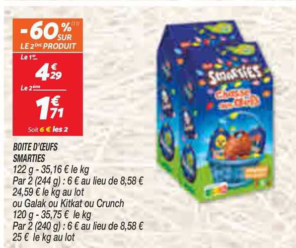 boîte d'oeufs smarties