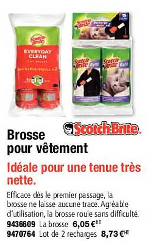 brosse pour vêtement scotch brite