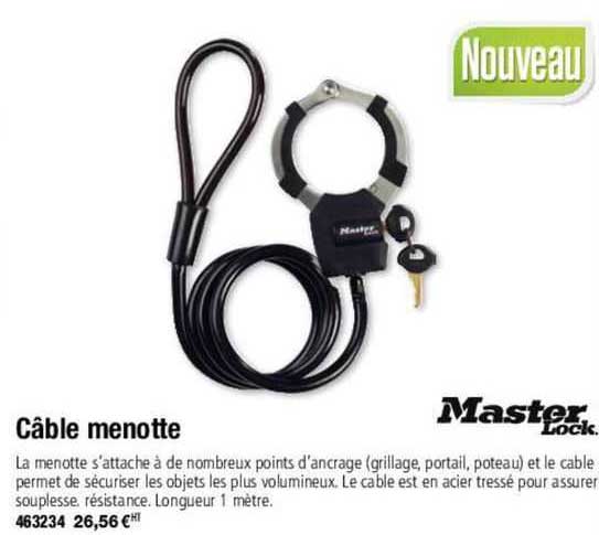câble menotte master lock