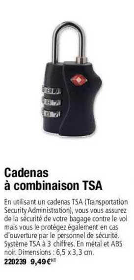 cadenas ç combinaison tsa