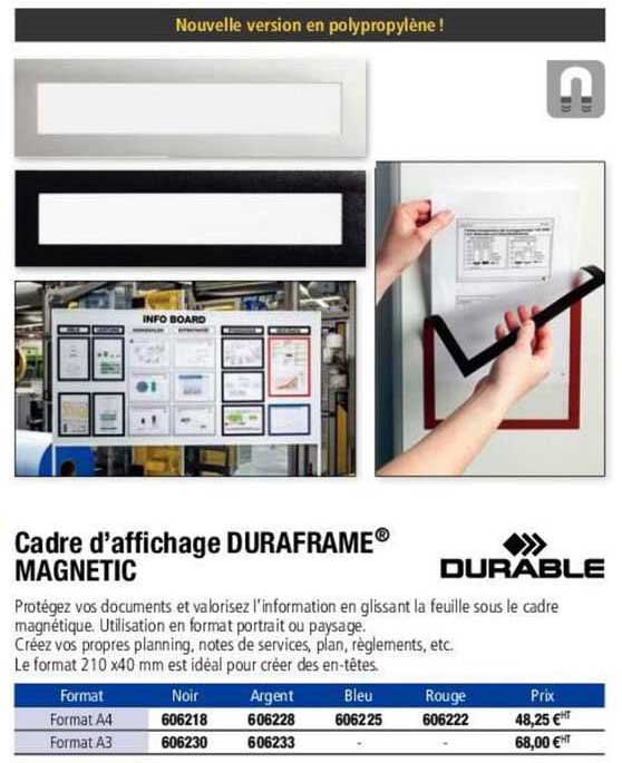 cadre d'affichage duraframe magnetic durable