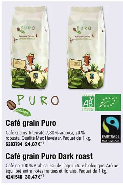 café grain puro ou café grain puro dark roast