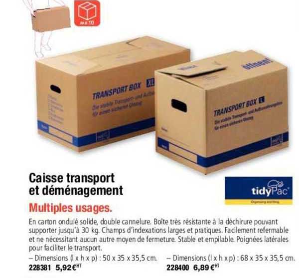 caisse transport et déménagement tidypac