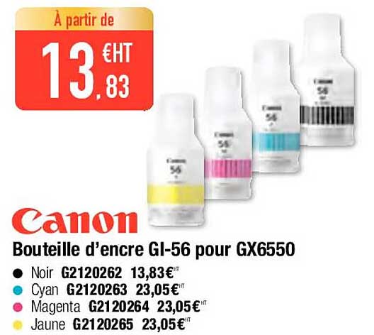 canon bouteille d'encre gi-56 pour GX6550
