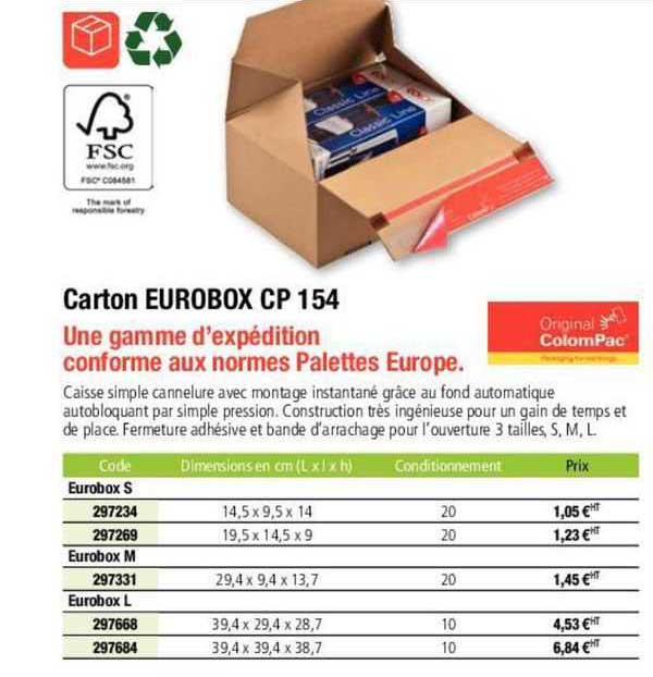 carton eurobox cp 154 original colompac