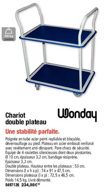 chariot double plateau wonday