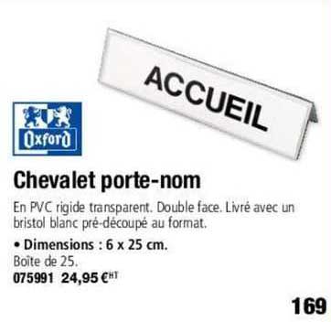 Chevalet Porte-nom Oxford