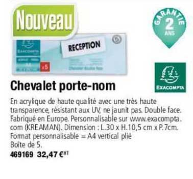 Chevalet Porte-nom