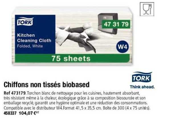 chiffons non tissés biobased tork