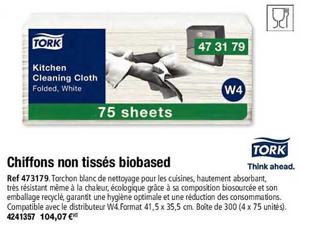 chiffons non tissés biobased tork