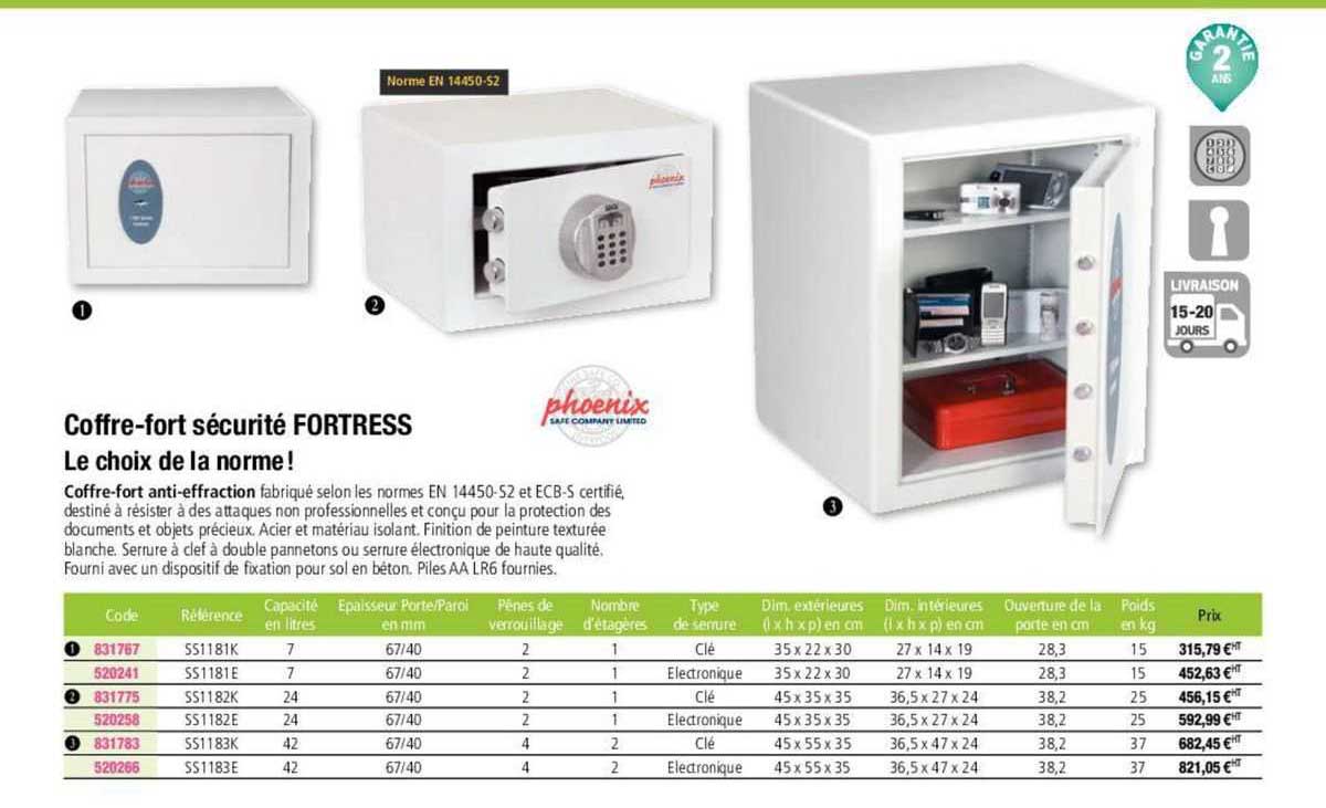 coffre-fort sécurité fortress le choix de la norme! phoenix