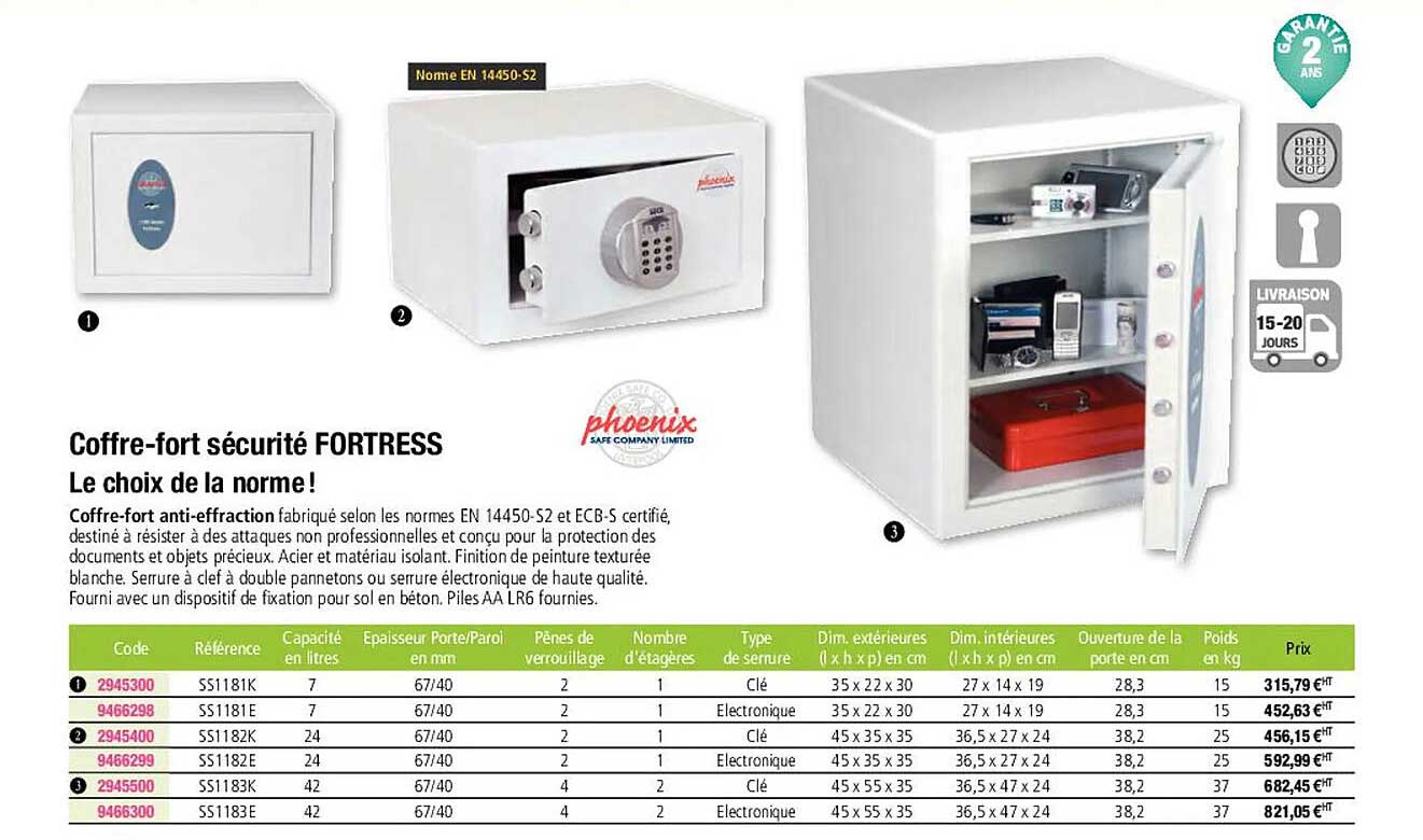 coffre-fort sécurité fortress phoenix