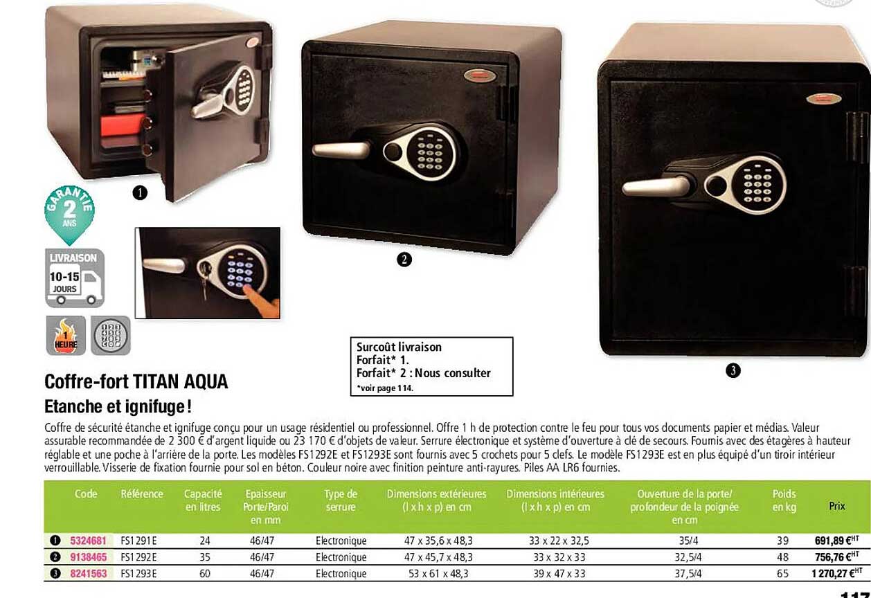 coffre-fort titan aqua étanche et ignifuge!
