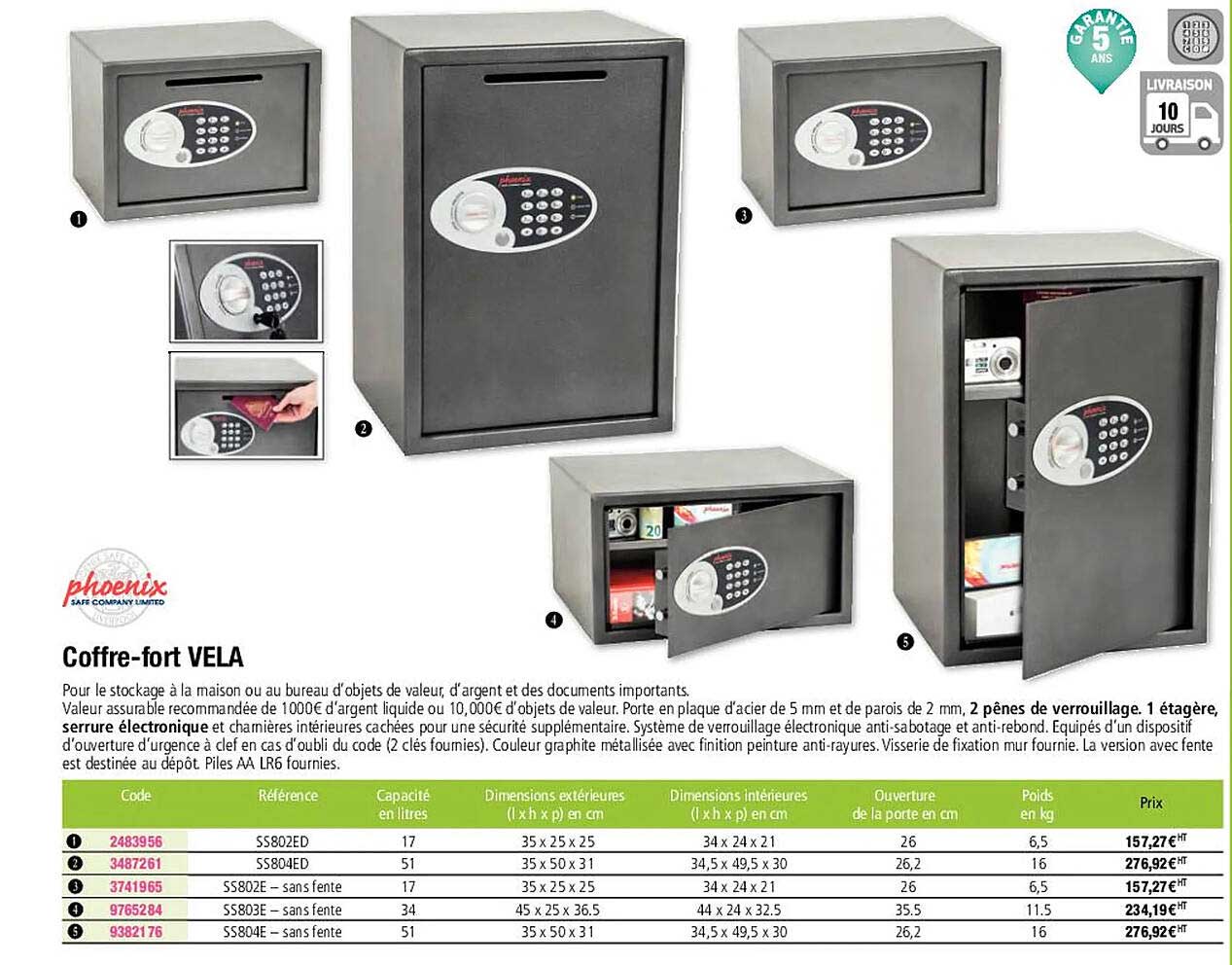 coffre-fort vela phoenix