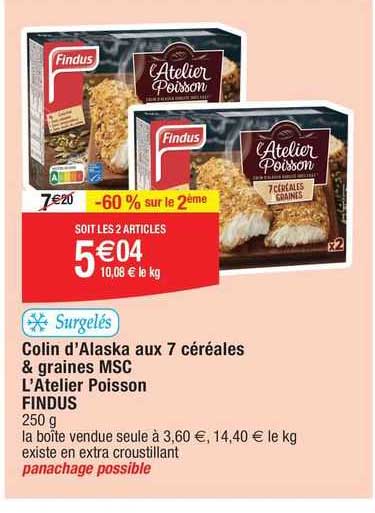 colin d'alaska aux 7 céréales & graines msc l'atelier poisson findus