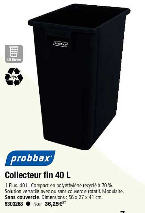 collecteur fin 40 l probbax