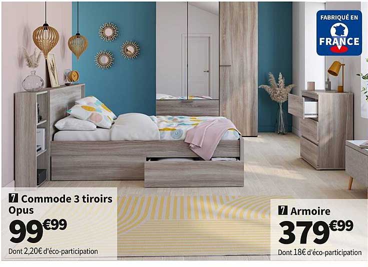 commode 3 tiroirs opus, armoire