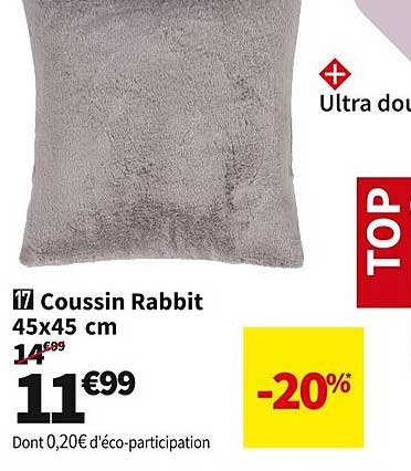 coussin rabbit 45 x 45 cm