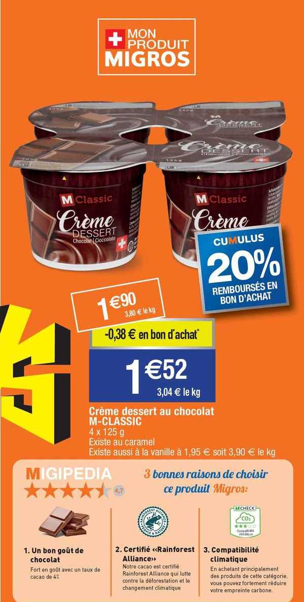 crème dessert au chocolat m-classic