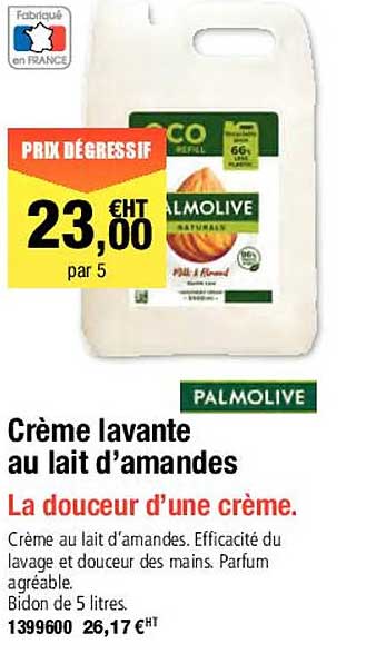 crème lavante au lait d'amandes