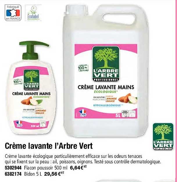crème lavante l'arbre vert