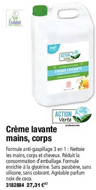 crème lavante mains, corps