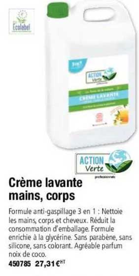crème lavante mains, corps