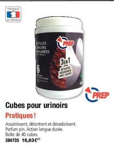 cubes pour urinoirs prep