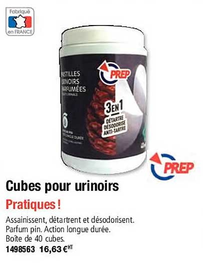 cubes pour urinoirs prep