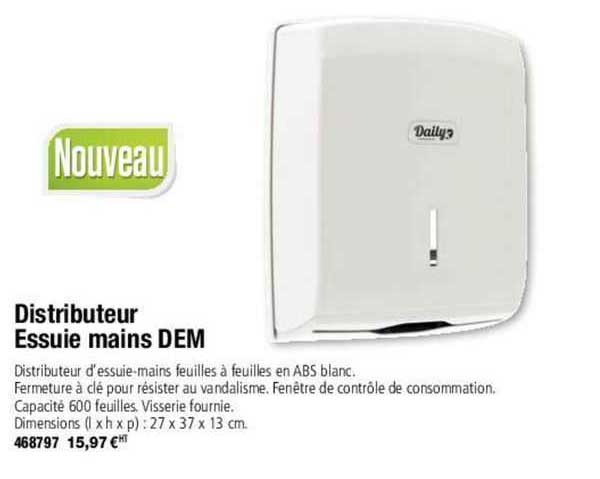 daily distributeur essuie mains dem