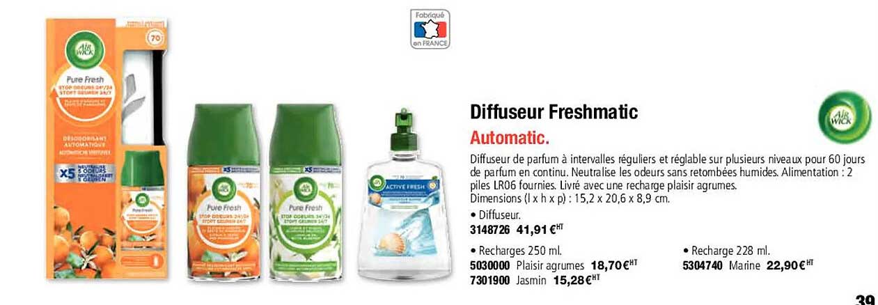 diffuseur freshmatic air wick