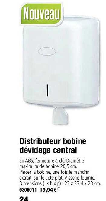 distributeur bobine dévidage central