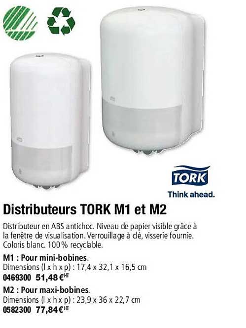 distributeurs tork m1 et m2
