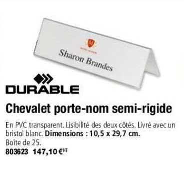 durable chevalet porte-nom semi-rigide