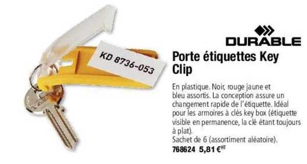 durable porte étiquettes key clip