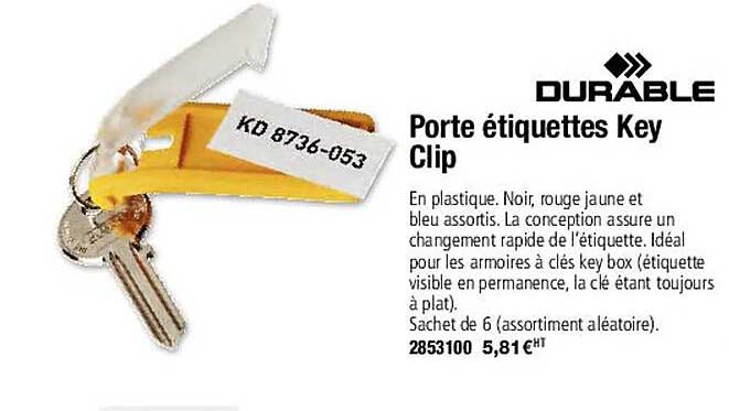durable porte étiquettes key clip