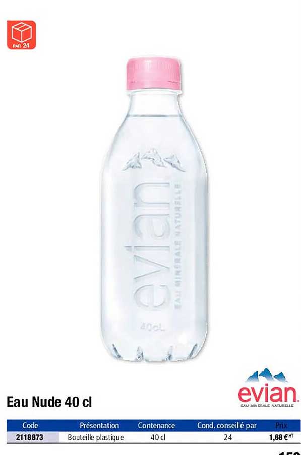 eau nude 40 cl evian