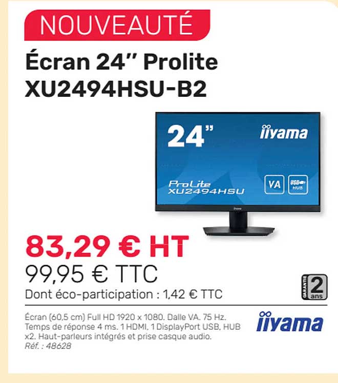 écran 24" prolite xu2494hsu-b2 iiyama
